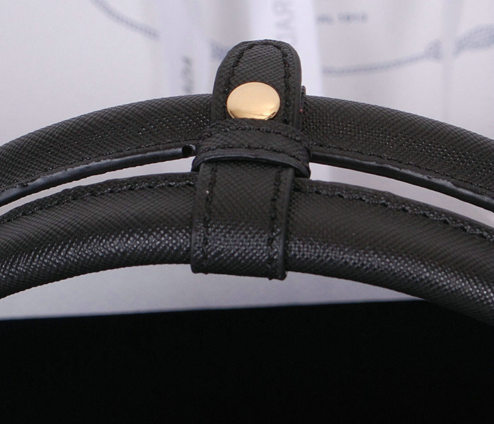 2014 Prada saffiano cuir leather tote bag BN2595 black - Click Image to Close